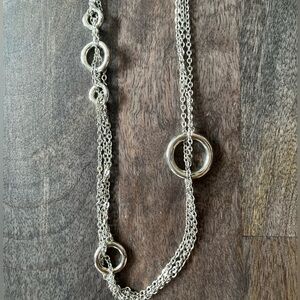 LIA SOPHIA Inner Circle Silver Necklace Like New